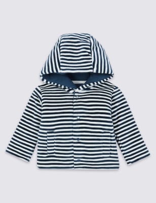 Veste en velours de coton &agrave; rayures