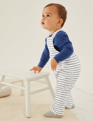 

Boys M&S Collection 2pc Cotton Rich Striped Outfit (0-3 Yrs) - Indigo, Indigo