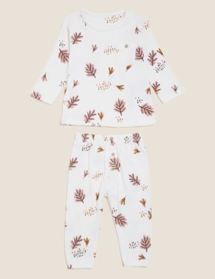 

Boys M&S Collection 2pc Pure Cotton Leaf Print Outfit (0-3 Yrs) - Ivory Mix, Ivory Mix