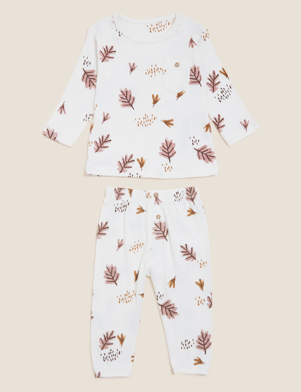 2pc Pure Cotton Leaf Print Outfit (0-3 Yrs)
