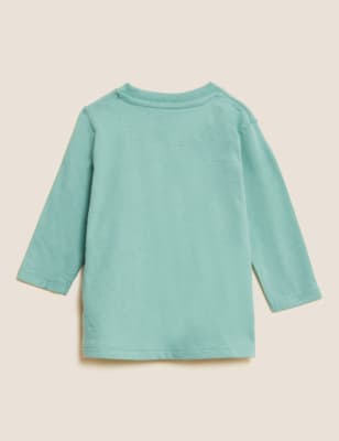

Boys M&S Collection Pure Cotton Smile Slogan Top (0-3 Yrs) - Sage, Sage