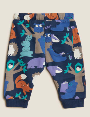 

Boys M&S Collection Cotton Rich Woodland Print Joggers (0-3 Yrs) - Navy, Navy