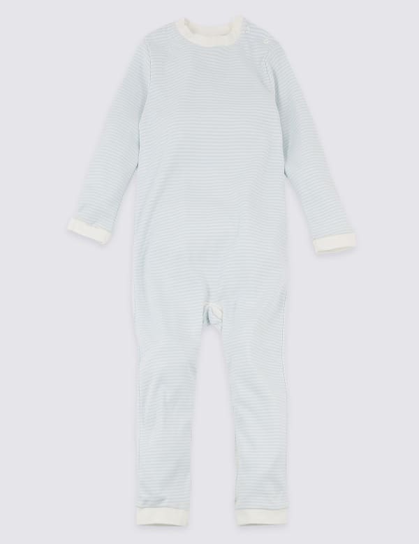 Adaptive Pure Cotton Striped Sleepsuit (3-16 Yrs)