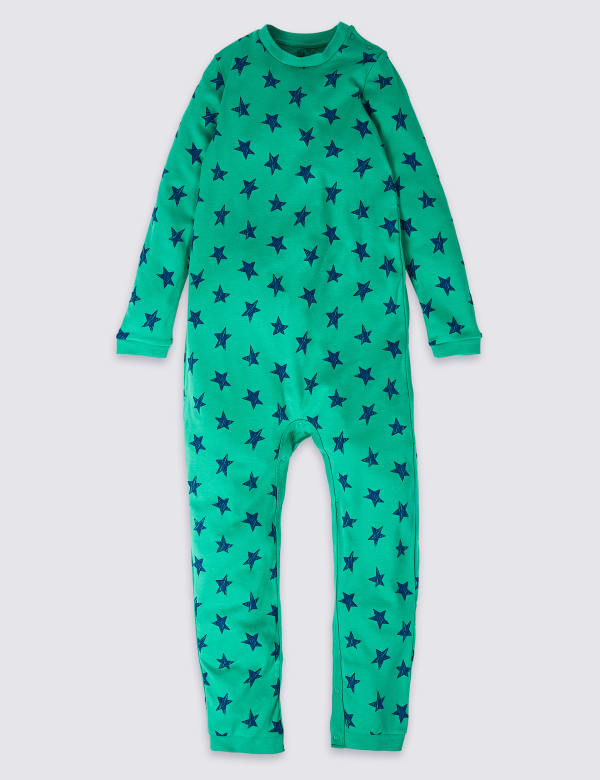 Adaptive Pure Cotton Star Print Sleepsuit (3-16 Yrs)
