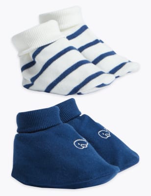 Lot de 2&nbsp;paires de chaussons montants en coton