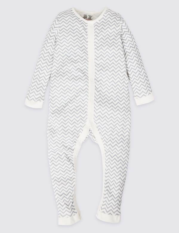Adaptive Pure Cotton Zig Zag  Sleepsuit (3-16 Yrs)