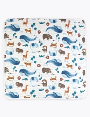 Couverture en jersey 100&nbsp;% coton &agrave; imprim&eacute; animal