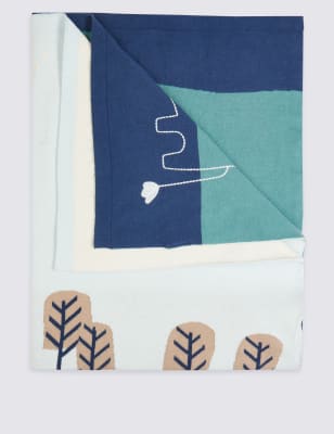 Couverture 100&nbsp;% coton &agrave; imprim&eacute; jungle