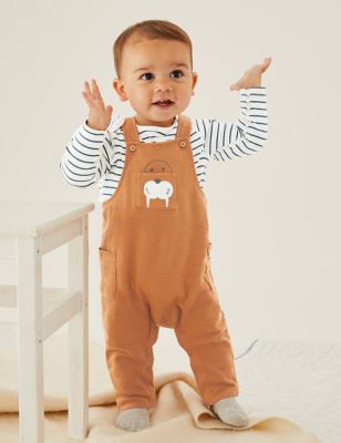 

Boys M&S Collection 2pc Pure Cotton Walrus Dungarees Outfit (0-3 Yrs) - Brandy, Brandy