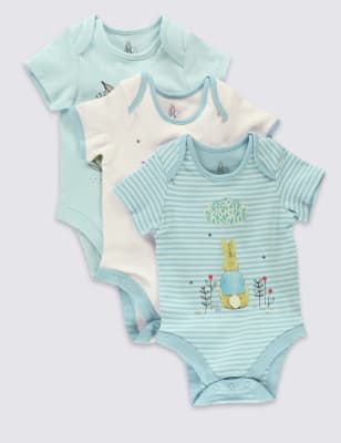 3 Pack Pure Cotton Peter Rabbit™ Bodysuits | M&S