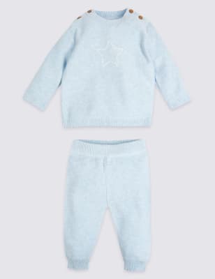 Ensemble 2&nbsp;pi&egrave;ces en coton &agrave; imprim&eacute; &eacute;toile