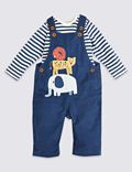 2pc Pure Cotton Dungarees Outfit (7lbs-36 Mths)