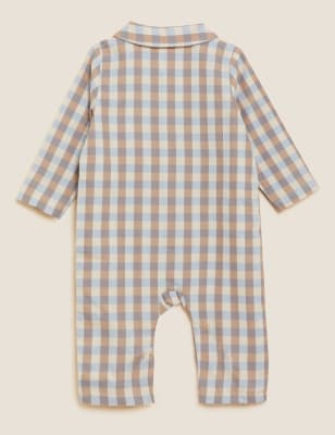 

Boys M&S Collection Pure Cotton Peter Rabbit™ Checked Romper (0-3 Yrs) - Blue Mix, Blue Mix