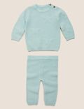 2 Piece Organic Cotton Knitted Star Outfit (7lbs-12 Mths)