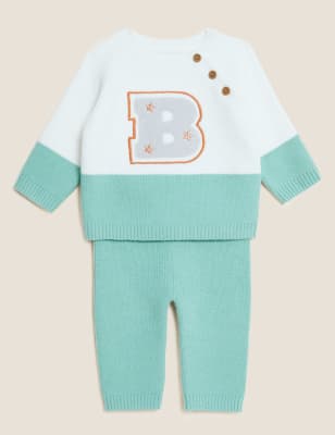 

Boys M&S Collection 2pc Knitted Outfit (0-3 Yrs) - Turquoise Mix, Turquoise Mix