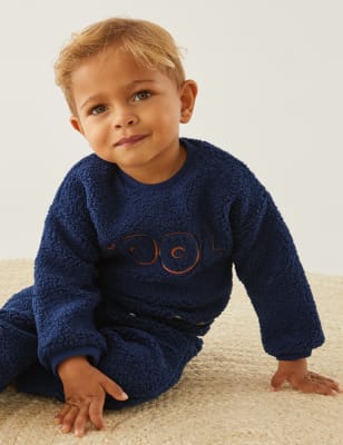 

M&S Collection Pullover mit Schriftzug „Cool“ (0-3 Jahre) - Indigo Mix, Indigo Mix