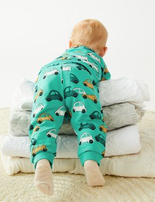 

Boys M&S Collection Cotton Rich Transport Print Joggers (0-3 Yrs) - Turquoise, Turquoise