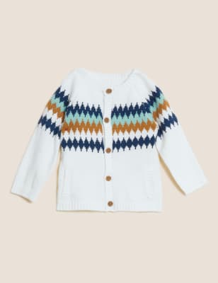 

Boys M&S Collection Fair Isle Cardigan (0-3 Yrs) - Cream Mix, Cream Mix