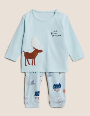 

Boys M&S Collection 2pc Pure Cotton Animal Print Outfit (0-3 Yrs) - Blue Mix, Blue Mix