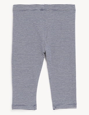 Cotton Rich Striped Leggings