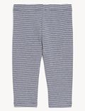 高含棉条纹紧身裤（0-3 岁）