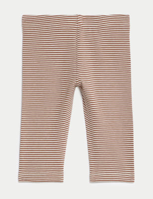 

M&S Collection Leggings de algodón de rayas (0-3 años) - Brown Mix, Brown Mix