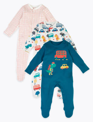 Lot de 3&nbsp;dors-bien en coton biologique &agrave; imprim&eacute; voitures