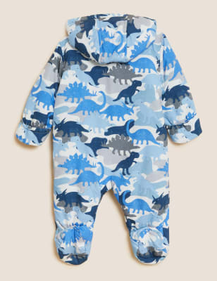 

Boys M&S Collection Camo Dinosaur Print Snowsuit (0-3 Yrs) - Blue Mix, Blue Mix