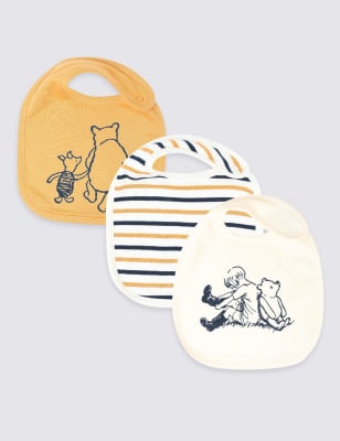 Lot de 3&nbsp;bavoirs 100&nbsp;% coton &agrave; motif Winnie l'Ourson et ses amis&trade;