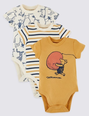 Lot de 3&nbsp;bodys 100&nbsp;% coton &agrave; motif Winnie l&rsquo;Ourson et ses amis&trade;