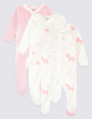 Lot de 3&nbsp;dors-bien 100&nbsp;% coton biologique &agrave; imprim&eacute; animal