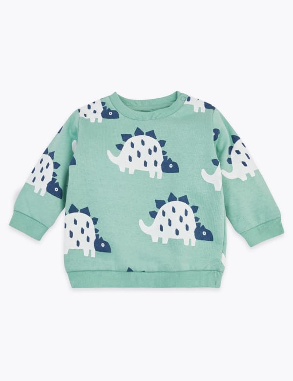 Cotton Dinosaur Print Sweatshirt (0-3 Yrs)