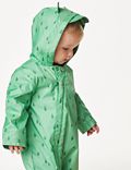 חליפת גשם עם דוגמת צפרדע וקפוצ'ון (3-0 שנים)