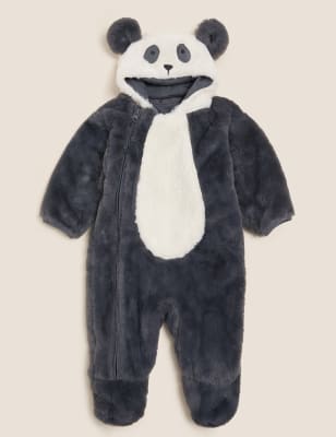 

Unisex,Boys,Girls M&S Collection Fleece Panda Pramsuit (7lbs - 12 Mths) - Charcoal Mix, Charcoal Mix