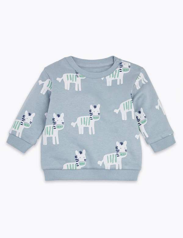 Cotton Rich Zebra Print Sweatshirt (0-3 Yrs)