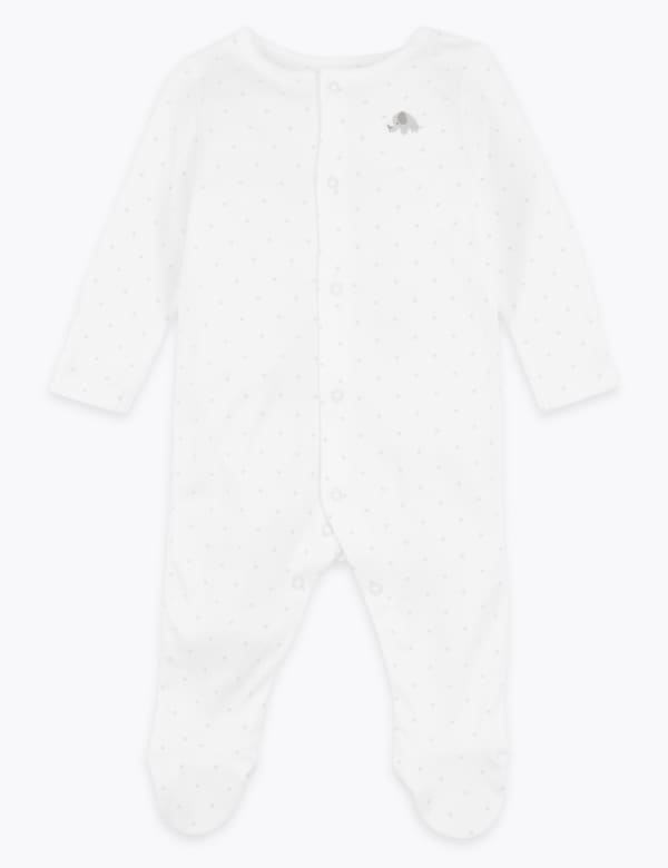 Organic Cotton Star Design Sleepsuit (7lbs-12 Mths)