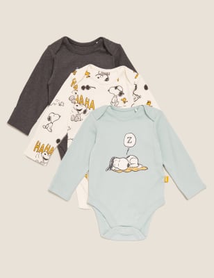 

Unisex,Boys,Girls M&S Collection 3pk Pure Cotton Snoopy™ Bodysuits (5lbs-3 Yrs) - Aqua Mix, Aqua Mix