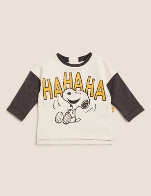 

M&S Collection Sweatshirt mit hohem Baumwollanteil und Snoopy™-Motiv (0-3 J.) - Cream Mix, Cream Mix