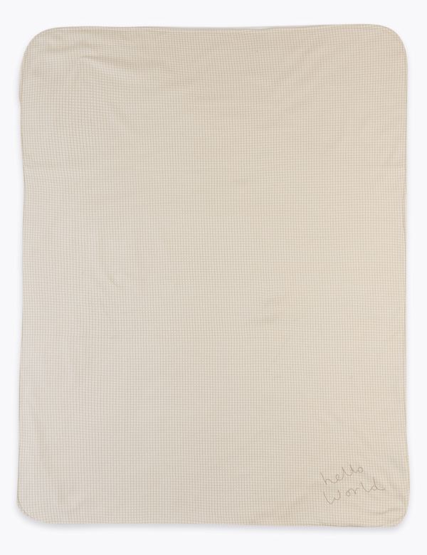 Pure Cotton Hello World Checked Shawl