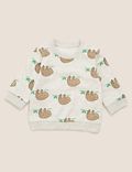 Cotton Sloth Print Sweatshirt (0-3 Yrs)