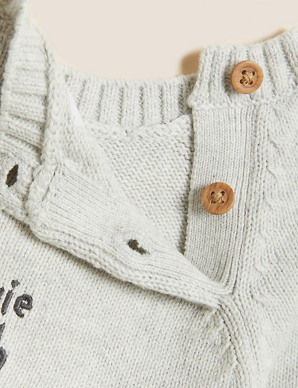 Pure Cotton Winnie the Pooh™ Knitted Jumper (0-3 Yrs)