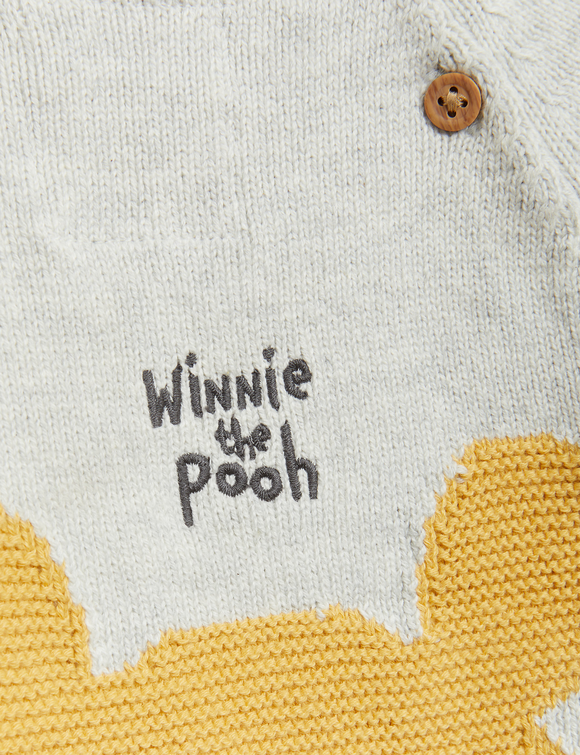 Pure Cotton Winnie the Pooh™ Knitted Jumper (0-3 Yrs)