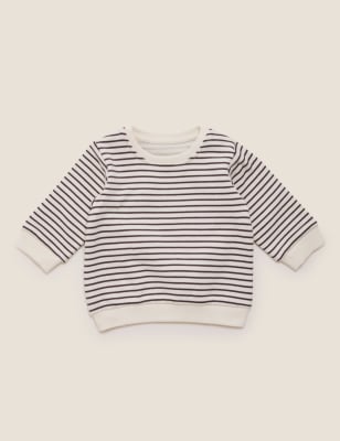 

Girls M&S Collection Cotton Rich Striped Sweater (0-3 Yrs) - Oatmeal Mix, Oatmeal Mix