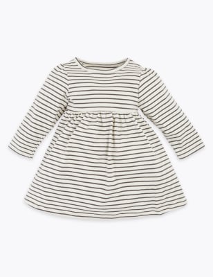 Robe en coton à rayures (du 0 au 3 ans) - Oatmeal Mix