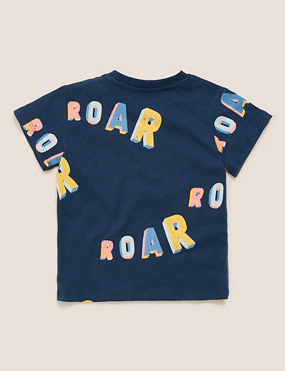 Pure Cotton Roar Slogan T-Shirt (0-3 Yrs)