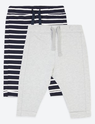 Lot de 2&nbsp;joggings en coton &agrave; rayures