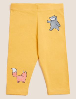

Unisex,Boys,Girls M&S Collection Cotton Rich Fox and Badger Print Leggings (0-3 Yrs) - Dark Yellow, Dark Yellow