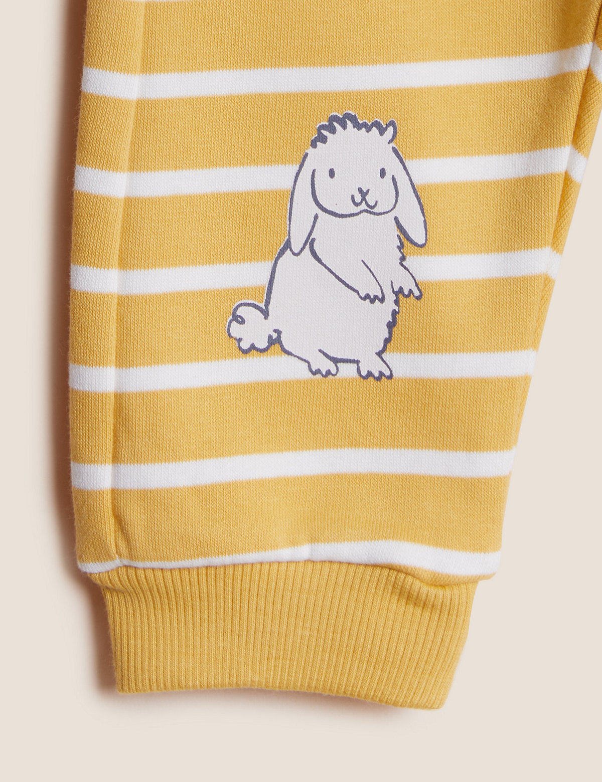 Cotton Rich Striped Bunny Joggers (0-3 Yrs)
