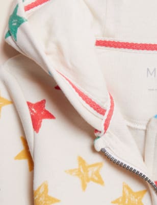 

M&S Collection Hoodie mit hohem Baumwollanteil und Sternmuster (0-3 J.) - Cream Mix, Cream Mix
