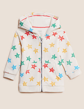 Sweat en coton à capuche et motif étoile (jusqu’au 3&nbsp;ans)